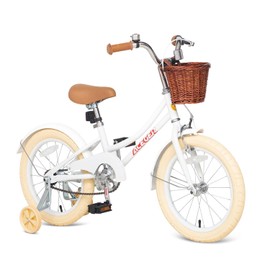 ACEGER Girls Bike with Basket, Kids Bicycle for 3-13 Years, Included Coaster Brake & Caliper Brake, 14 16 18 Inch with Training Wheels, 20 Inch with Kickstand but no Training Wheels