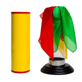 Magic Makers Crystal Silk Cylinder Illusion - Includes 3 Large Silks