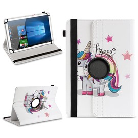 NAUC Robust universal case 10 10.1 10.2 10.3 10.4 10.5 10.6 10.8 11 inch tablet protective case faux leather case stand extra 360° rotatable, colours: motif 15