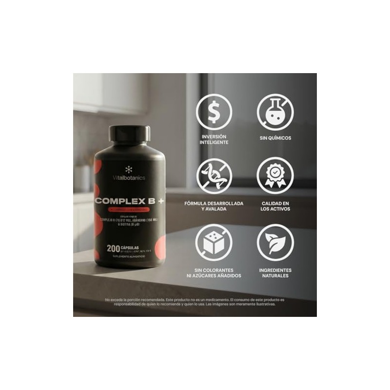 Complejo Completo Vitamina B12 Biotina Arandano Complex Mujer Hombre 200