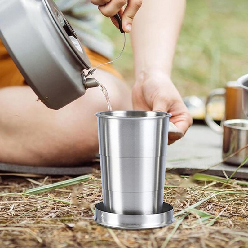 Stainless Steel Folding Cup - Collapsible Cups for Traveling |