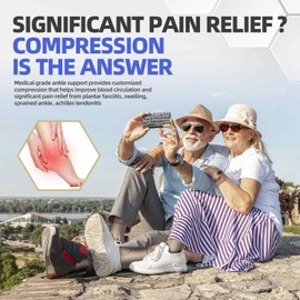 Pack of 2 Ankle Brace Professional Ankle Brace for Women/Men Compression Socks Foot Bandage for Plantar Fasciitis, Arthritis, Sprained Ankle, Achilles Tendon, Joint Pain, Sports