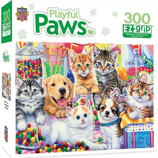 MasterPieces Playful Paws Fun Size - Puppies & Kittens Large 300 Piece EZ Grip Jigsaw Puzzle by Jenny Newland