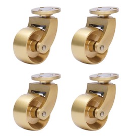 4 Pack Brass Swivel Caster Wheels-Loading 440lbs, 360 Degrees Universal Heavy Duty Furniture Casters for Bookshelves, Shoe Bins, Toy Bins, Shopping Carts, Workbenches, Sofa Piano (440lbs,Gold)