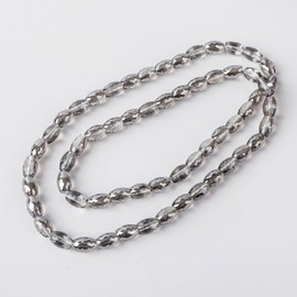 Novborcz58PCS Faceted Barrel Crystal Glass Jewelry MakingShaped Beads Vertical Hole Faceted Glass Spacer Beads for DIY Crafting Findings Bracelet Necklace Jewelry Making 8X11mm(Gray)