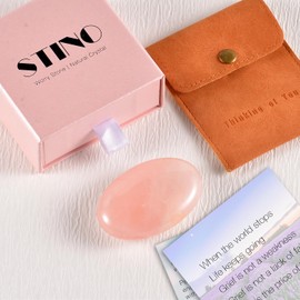 STINO Sympathy Gift for Loss of Loved One, Unique Bereavement Memorial Sympathy Gift, Women Grief Gifts in Memory of Mom Dad Husband Pet (Rose Quartz)