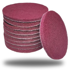 10 PCS 5 Inch 400 Grit Scrubber Scouring Pads Flocking Scuff Pads -Hoop and Loop Scuff Pads Conditioning Discs Polishing Pad for Furniture Automotive Cleaning, Rust Removal