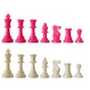 Chess Pieces Plastic King Size 97 mm pink/white