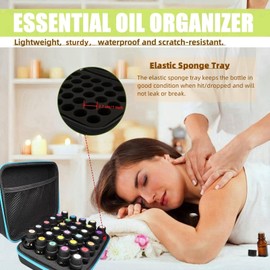 BLIRITEL EVA Essential Oils Organizer, 30 Bottles Hard Shell Essential Oil Storage Carrying Case, Essential Oils Boxes Holds 30 Bottles with 5ml,10ml,15ml (Blue)