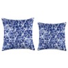Blue Indigo Japanese Pattern Shibori Throw Pillow