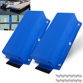 VEITHI Dock Bumper Blue,Dock Bumper Guard with Screws,Boat Dock Bumper 2 Pack Total 32IN for Boat Dock Vertical Pole Post,PVC Piling Bumper-Post Bumper for Horizontal Deck or Pier Fenders