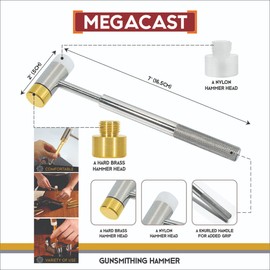 Megacast 6OZ Non-Sparking Brass & Nylon Gunsmith Hammer