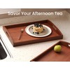 Danfoxer Bamboo Set of 2 Serving Tray with Handles,Large &