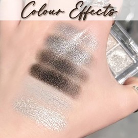 Black Eyeshadow Palette, 9 Colours Matte & Shimmer Eye Shadow Palette Blendable Shades Make-Up Palettes Set for Day & Night Eye Make-Up, Long-Lasting Waterproof Eye Shadow Pallets for Women Girls