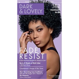 SoftSheen-Carson Dark and Lovely Fade Resist Rich Conditioning Hair Color, Permanent Hair Color, Up To 100 percent Gray Coverage, Brilliant Shine with Argan Oil and Vitamin E, Midnight Blue
