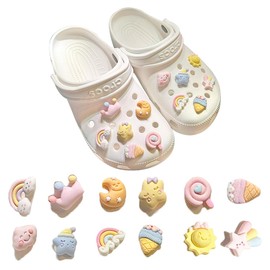 Pack of 12 Shoe Charms Shoe Pins for Crocs Badge Glitter, Shoe Charms, Shoe Charms, for Charms Glitter, for Crocs Pins, PVC Shoe Charm for Girls Women Children