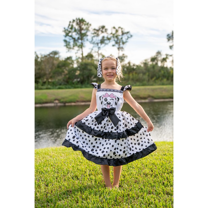 ReliBeauty Dalmatian Costume for Children, Girls, with Ears, Headband Tail,