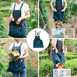 Zerodis Fruit Picking Apron with Large Capacity and Quick Release, Easy and Convenient, Practical Storage for the Orchard, More Durable and Wear-Resistant, (Blue Green)
