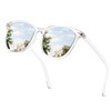 SIPHEW Mirrored Polarized Sunglasses for Women - Designer Oversized Square