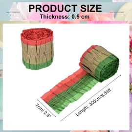 sourcing map Crepe Paper Streamers, 9.84ft Streamer Decoration Paper Black Green, Red, Gold for Party Birthday Wedding Decoration Streamers, DIY Crafts