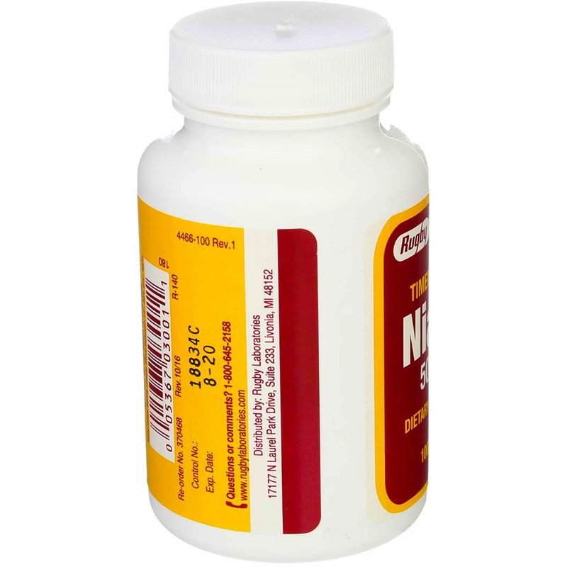 Rugby Niacin 500mg Timed Release Captabs 100ct (3)