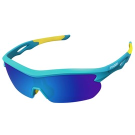 UPANBIKE Cycling Sunglasses UV400 Protection TR90 Unbreakable Frame Sports Sunglasses for Men Women Running Driving Fishing Clambing Golf(Matte Blue/Yellow)