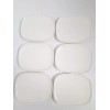 ALESSI white modern porcelain minimalistic Plates 6.5"x5.5” Delta 6 pc