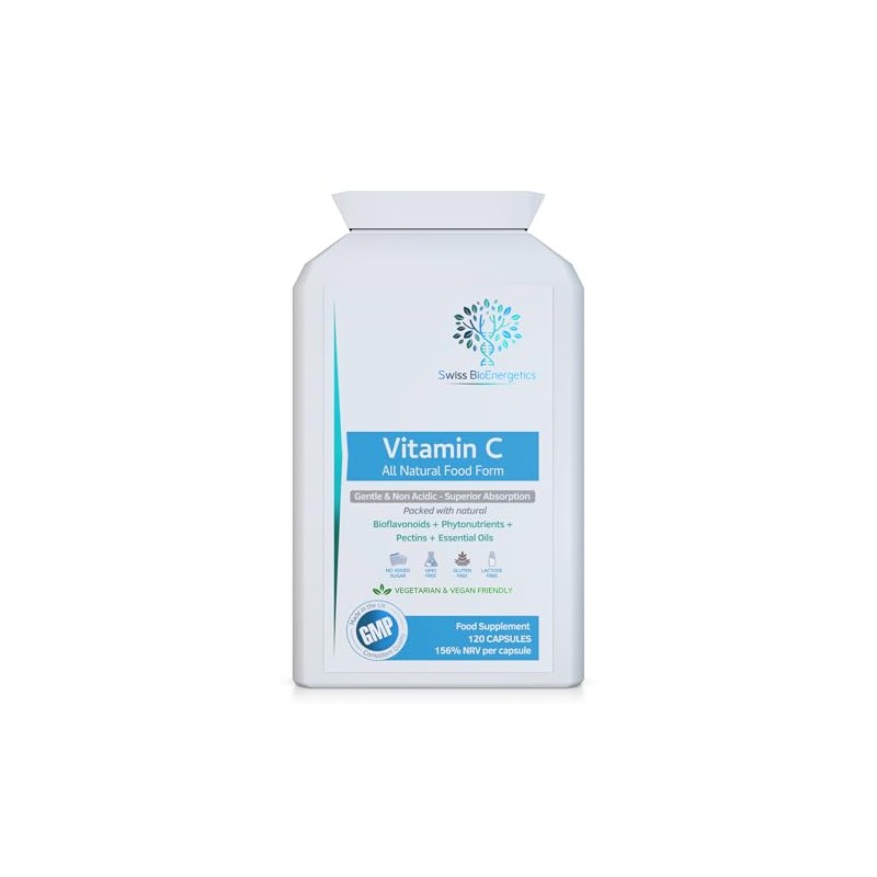 Natural Vitamin C 120 Capsules – Optimum Absorption All-Natural Food