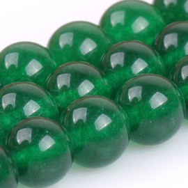 GEM-Inside Natural 8mm Green Jade Round Gemstone Semi Precious Loose Beads for Jewellery Making 15''