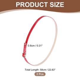 uxcell 1 Pair Replacement Ankle Strap for Heels Detachable Shoe Straps PU Leather Shoe Bands, Matte Red