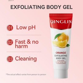 QINGLIN 【QINGLIN】Orange Enzymes Exfoliating Gel  Skin Care Face Scrub Peeling Gel with Orange, Moisturising Exfoliator for All Skin  100g Gentle Nourishing - Specification: 2 bottles【1 use cycle】