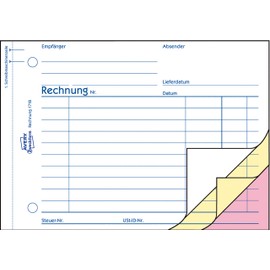 AVERY Zweckform 1718 invoice (DIN A6 landscape, especially for Austria, 3 x 40 sheets) - (40 originals white with one copy each in yellow and pink)