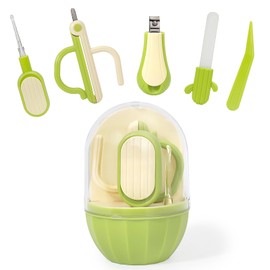 Soltdsp 5-in-1 Baby Nail Kit with Storage Case, Cactus Theme Design Baby Nail Clippers, Nail Scissors, Nail File, Tweezers & Baby Ear Cleaner, Newborn Baby Essentials Must Haves for Baby Shower