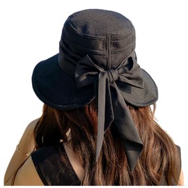 Weuiean YMHD-194 UV Protection Hat, Women's, UV Care, UV Protection, Actress Hat, Sunshade, Spring, Summer, Stylish, Cute, Black