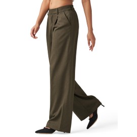 Willit Women's Work Pants Wide Leg Dress Pants High Waisted Casual Business Office Pants Slacks 31" Tawny L