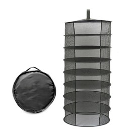 Kavolet Drying Net, Foldable Drying Net, 4/6/8 Layers Hanging Basket, Hanging Dry Nets, Folding Clothes Airer, Herb Dry Net, Opening Shape Dryer Bag, Mesh 600 mm Diameter