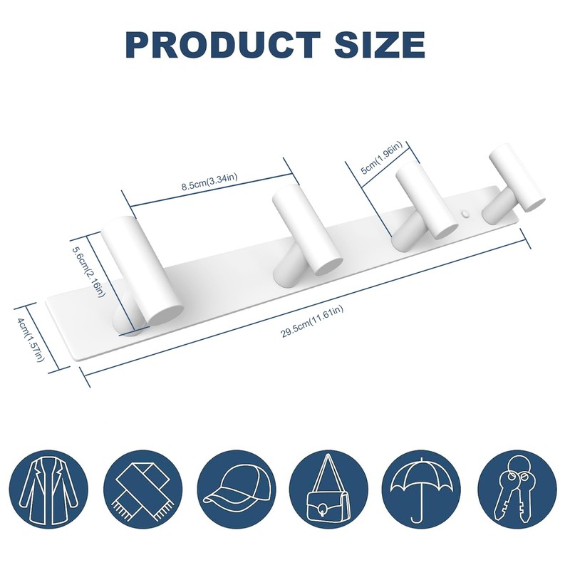VAEHOLD Hat and Coat Wall Mount Rack - Hooks for