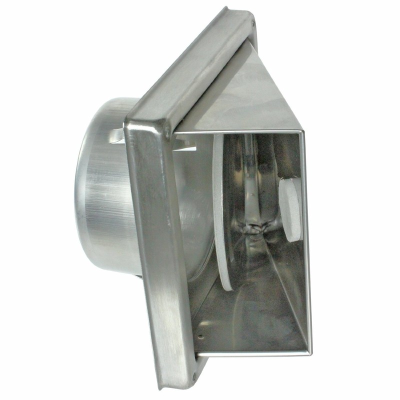 SPARES2GO Stainless Steel Cowled External Extractor Wall Vent Outlet with