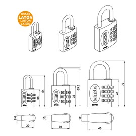 Amig - Combination Padlock Model 42 | 3-Digit Security for Lockers, Suitcases, Backpacks | Anti-Rust, Waterproof | Matte Brass, 20mm, Brass and Treated Steel Bow