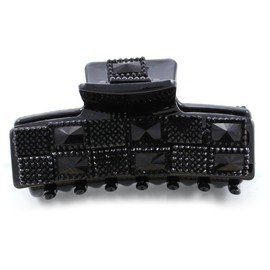 Gorgeous Hair Claw Jaw Pin Butterfly Clip Jet Black Pave Rhinestones Hair Styling Accessories Gift for Girlfriend Friend Women Mom