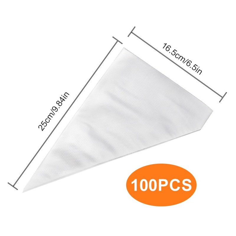 Piping Bag and Nozzles Set with Coupler, 100Pcs Disposable Piping