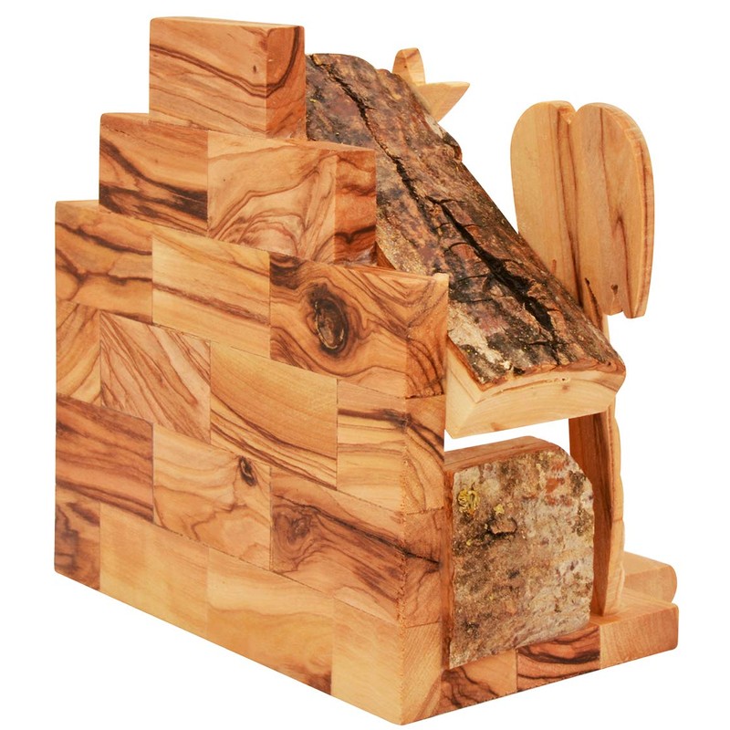 Olive Wood Nativity Set with Figurines | The Jerusalem Gift