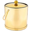 Kraftware Mylar Ice Bucket Polished Brass Color with Metal Lid,