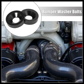 Hihaha 25pcs Car Bumper Mudguard Washer Bolts M6x1.0 Aluminum Alloy Black Durable Material