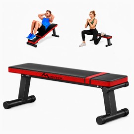 iMustech Flat Weight Bench Foldable Workout Bench 618LB Capacity for Home Gym Bench Press Dumbbell Strength Training (L)