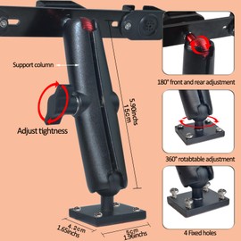 HYS Handheld CB Radio/Shoulder Speaker Mic with Belt Clip/Round Knob Tablet Holder for Truck, Heavy Duty Drill Base Tablet Car Mount for Walkie Talkie/Handheld GMRS Clip, Remote Speaker Mic Belt Clip