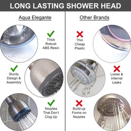 Pressure Boosting Shower Head - High Pressure Water Saver Showerhead Best For Low Flow Showers, 1.8 GPM - Brushed Nickel & California Certified