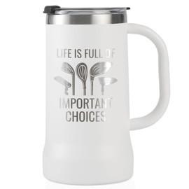 Onebttl Golf Gifts for Men, Golf Beer Mug with Handle and Lid, 24oz Stainless Steel Stein Tumbler for Golf Lovers, Golf Dad Gifts for Father's Day, Christmas - Choices