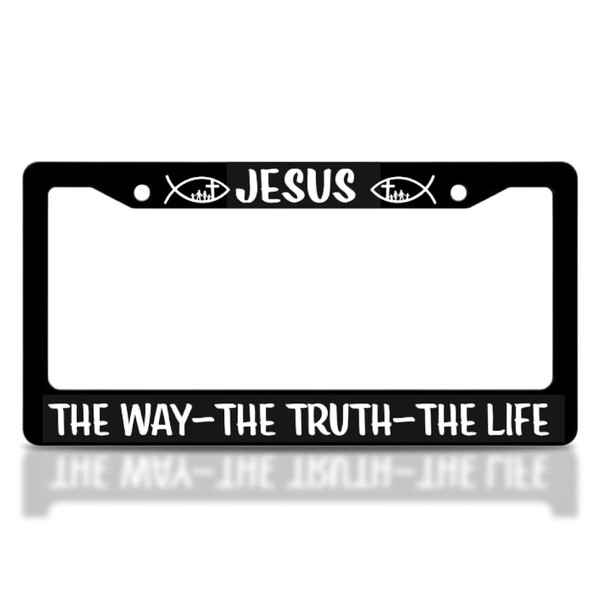 Marco de matrícula de coche negro de 6 x 12.25