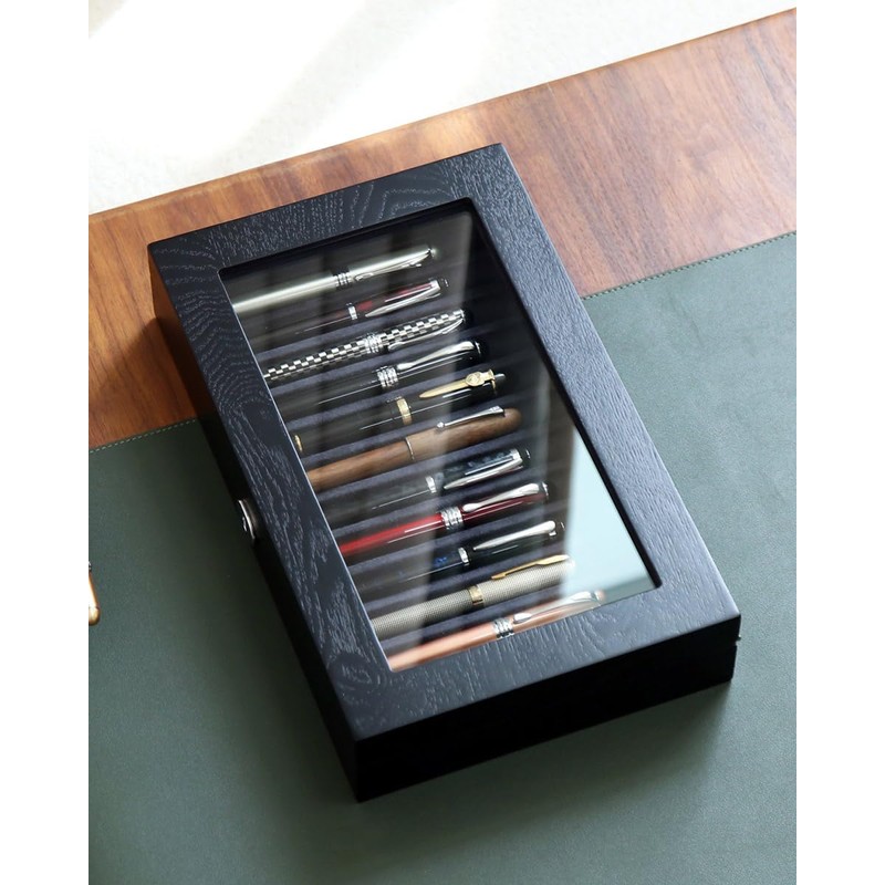 Bonaking Wood Pen Display Case 12 Pens, Fountain Pen Display